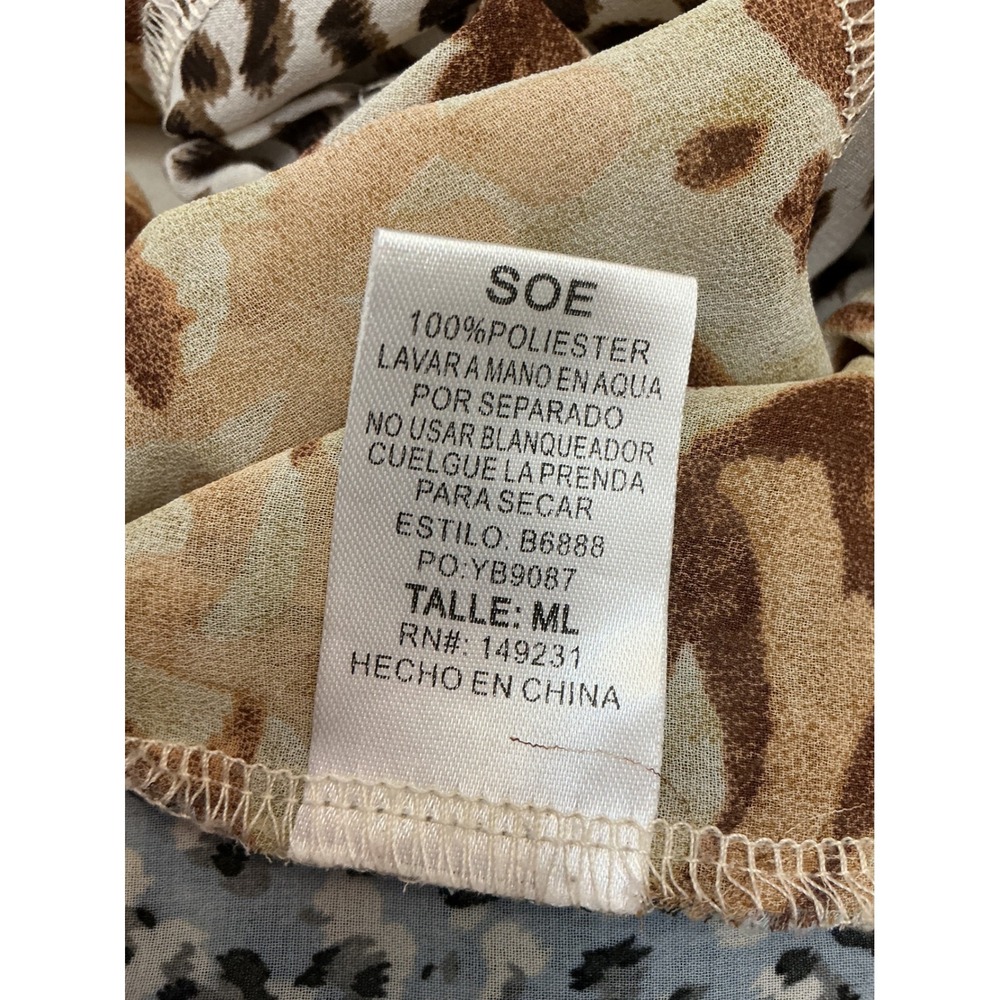 Kori Mixed Leopard Paisley Patchwork Ruffle Duster Vest Brown Blue ML B6888 - Picture 7 of 9
